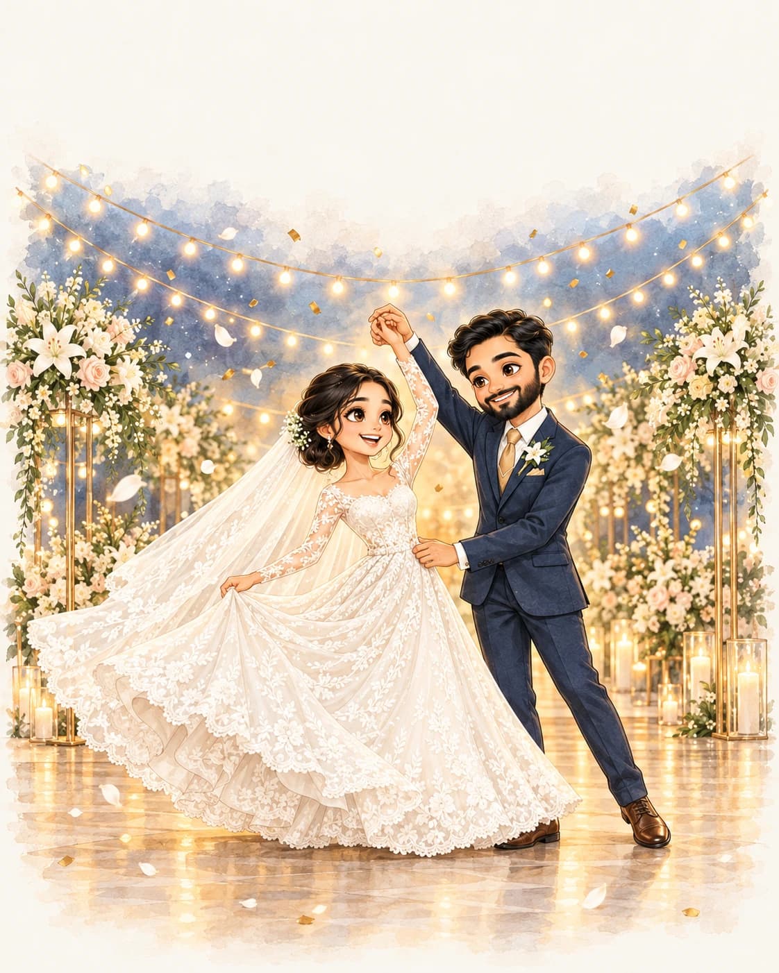 Natasha and Allan sharing their first dance